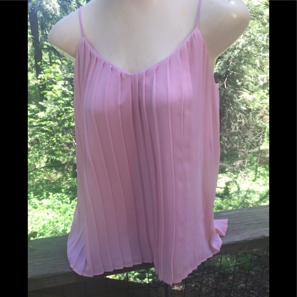 Harlow & Graham pale pink accordion pleated cami